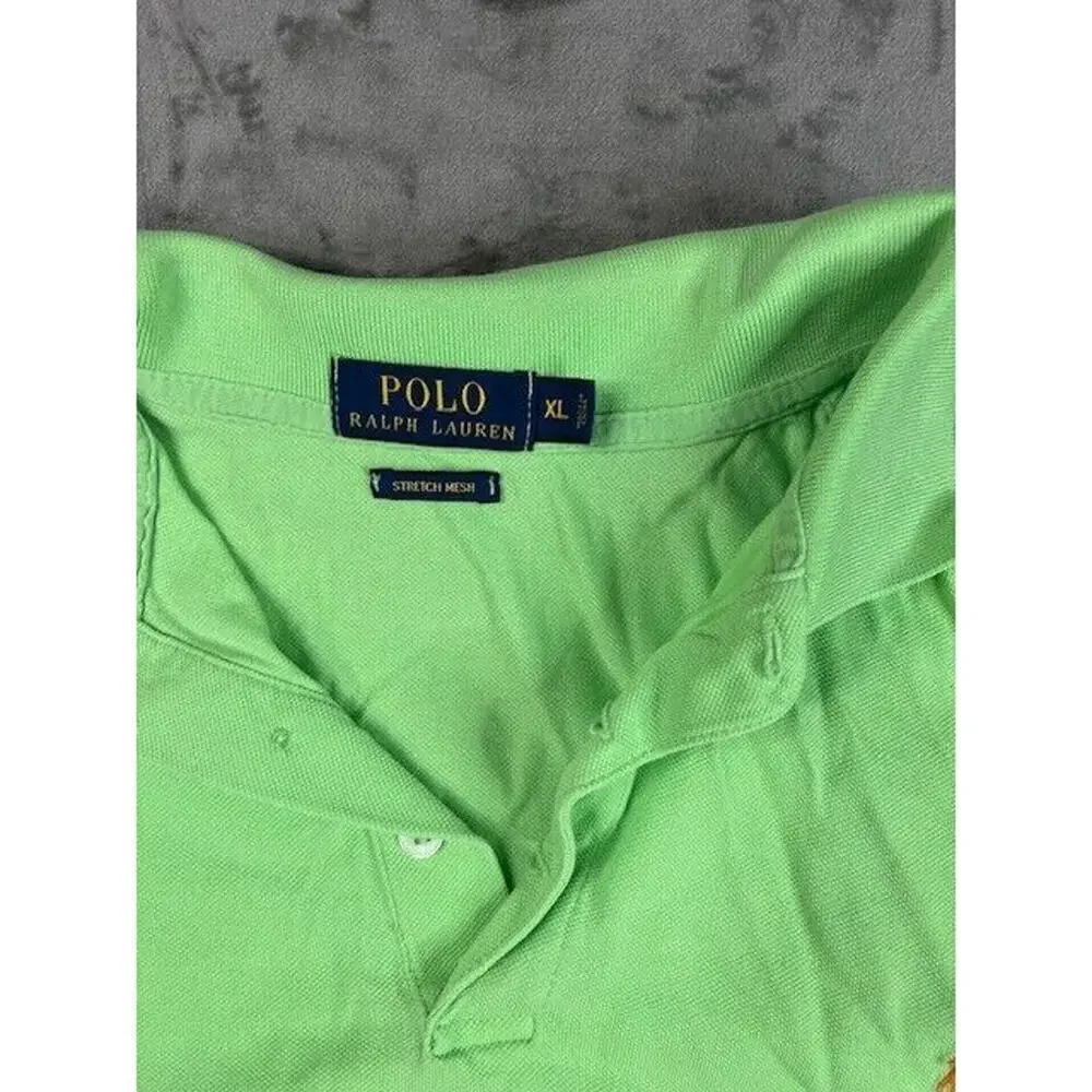 Polo Ralph Lauren Mens Sz XL Solid Green‎ Shirt Golf Comfort Casual stretch mesh